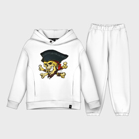 Детский костюм хлопок Oversize с принтом Skull Cap в городе Новоалтайск,  |  | bone | bones | jolly roger | pirat | roger | skull | smile | веселый роджер | капитан | кости | кричащие черепа | пиратский | пираты | роджер | треуголка | улыбка | череп