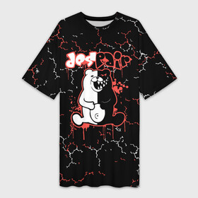 Платье-футболка 3D с принтом monokuma монокума в городе Новоалтайск,  |  | anime | bear | black  white | danganronpa | kurokuma | monodam | monokuma | monomi | monotaro | pink | rabbit | school | shirokuma | аниме | главарь | мoноми | монокума | черно белый | школа