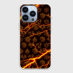 Чехол для iPhone 13 Pro с принтом ОГНЕННЫЕ МОЛНИИ ГЕНШИН ИМПАКТ   ОГОНЬ в городе Новоалтайск,  |  | Тематика изображения на принте: genshin impact | heroes genshi | альбедо | барбара | беннет | бэй доу | венти | гань юй | джинн | дилюк | диона | кли | кэ цин | кэйа | лиза | мона | нин гуан | ноэль | путешественник | рэйзор | сахароза | син цю | синь янь