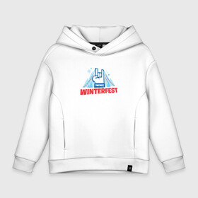 Детское худи Oversize хлопок с принтом Winterfest в городе Новоалтайск, френч-терри — 70% хлопок, 30% полиэстер. Мягкий теплый начес внутри —100% хлопок | боковые карманы, эластичные манжеты и нижняя кромка, капюшон на магнитной кнопке | epic games | gamers | games | арт | зима | иллюстрация | королевская битва | фестиваль
