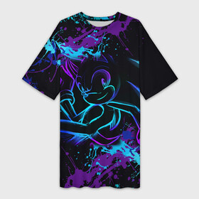 Платье-футболка 3D с принтом SONIC NEON  СОНИК НЕОН в городе Новоалтайск,  |  | hedgehog | metal sonic | silver | silver the hedgehog | sonic | sonic boom | sonic the hedgehog | еж | ёж сонник | ежик | игры | кино | соник | соник в кино | сонник | фильм