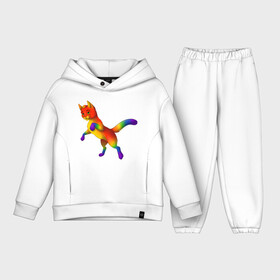 Детский костюм хлопок Oversize с принтом Разноцветный котёнок в городе Новоалтайск,  |  | животные | котята | кошки | мультяшки | радуга