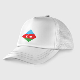 Детская кепка тракер с принтом Flag Azerbaijan в городе Новоалтайск, Козырек - 100% хлопок. Кепка - 100% полиэстер, Задняя часть - сетка | универсальный размер, пластиковая застёжка | europe | odlar yurdu | ussr | азер | азербайджан | азербайджанец | азия | баку | горы | европа | закавказье | кавказ | карта | каспийское море | республика | ссср | страна огней | турист | флаг