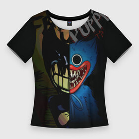 Женская футболка 3D Slim с принтом POPPY PLAYTIME  BENDY AND THE INK MACHINE в городе Новоалтайск,  |  | bendy | bendy and the ink machine | poppy playtime | бенди | игра | монстр | плэйтайм | попи плей тайм | попи плэй тайм | попиплейтам | попиплэйтайм | поппи плейтайм | поппиплэйтайм | хагги вагги | хаги ваги | хоррор