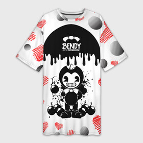 Платье-футболка 3D с принтом BOMB LOVE  BENDY AND THE INK MACHINE в городе Новоалтайск,  |  | Тематика изображения на принте: bendy | bendy and the ink machine | бенди | бенди и чернильная машина | большие чудеса | взлёты и падения | движущиеся картинки | последняя бобина | старая песня