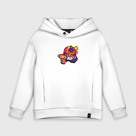 Детское худи Oversize хлопок с принтом Особый значок на Мэг  Пины   Бравл Старс   Brawl Stars   Special в городе Новоалтайск, френч-терри — 70% хлопок, 30% полиэстер. Мягкий теплый начес внутри —100% хлопок | боковые карманы, эластичные манжеты и нижняя кромка, капюшон на магнитной кнопке | brawl | brawl stars | бравл | бравл старс | значок мэг | особый значок | пин мэг | пины