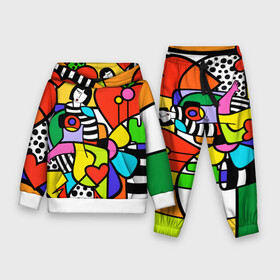 Детский костюм 3D (с толстовкой) с принтом Romero Britto   valentines day в городе Новоалтайск,  |  | Тематика изображения на принте: brazilian artist | bright colors | cubism | emoji | girl | hearts | love | pop art | romero britto | valentines day | бразильский художник | девушка | день святого валентина | кубизм | любовь | ромеро бритто | сердца | эмодзи | 