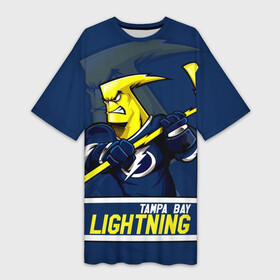 Платье-футболка 3D с принтом Тампа Бэй Лайтнинг, Tampa Bay Lightning в городе Новоалтайск,  |  | hockey | lightning | nhl | tampa bay | tampa bay lightning | usa | лайтнинг | маскот | москот | нхл | спорт | сша | тампабэй | тампабэй лайтнинг | хоккей | шайба