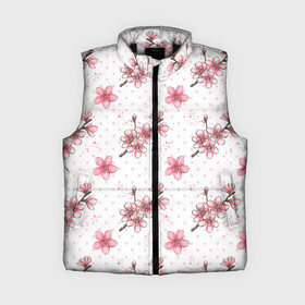 Женский жилет утепленный 3D с принтом Сакура паттерн в городе Новоалтайск,  |  | паттерн | сакура | цветочки | цветы | япония