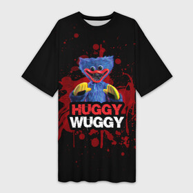 Платье-футболка 3D с принтом 3D Хаги ваги (Huggy Wuggy) Poppy Playtime в городе Новоалтайск,  |  | huggy wuggy | huggywuggy | poppy playtime | зубастая игрушка | зубастый монстр | игрушка с зубами | монстр из игры | хагги вагги | хаги ваги | хагиваги