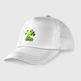 Детская кепка тракер с принтом Plants vs. Zombies Тристрел в городе Новоалтайск, Козырек - 100% хлопок. Кепка - 100% полиэстер, Задняя часть - сетка | универсальный размер, пластиковая застёжка | plants vs zombies | зомби | игра | компьютерная игра | против | растения | растения против зомби | тристрел