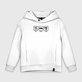Детское худи Oversize хлопок с принтом Ешь. Спи. Дзюдо в городе Новоалтайск, френч-терри — 70% хлопок, 30% полиэстер. Мягкий теплый начес внутри —100% хлопок | боковые карманы, эластичные манжеты и нижняя кромка, капюшон на магнитной кнопке | judo | боевые искусства | борьба | гибкий путь | дзюдо | дзюдоист | единоборство | мягкий путь | спорт