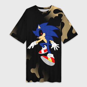 Платье-футболка 3D с принтом SONIC EXE  Камуфляж в городе Новоалтайск,  |  | exe | fnaf | fnf | logo | scp | sonic | игра | игры | камуфляж | лого | милитари | символ | символы | соник | страшилка | страшилки | сцп | ужас | ужасы | фнф | экзе