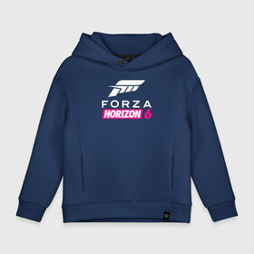 Детское худи Oversize хлопок с принтом Forza Horizon 6  logo. в городе Новоалтайск, френч-терри — 70% хлопок, 30% полиэстер. Мягкий теплый начес внутри —100% хлопок | боковые карманы, эластичные манжеты и нижняя кромка, капюшон на магнитной кнопке | Тематика изображения на принте: arcade racing simulator | auto racing | computer game | forza horizon | forza horizon  6 | logo | motorcycle racing | racing | автогонки | аркадный гоночный симулятор | гонки | компьютерная игра | логотип | мотогонки