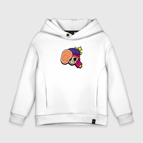 Детское худи Oversize хлопок с принтом Особый значок на Фэнг  Пины   Бравл Старс   Brawl Stars   Special в городе Новоалтайск, френч-терри — 70% хлопок, 30% полиэстер. Мягкий теплый начес внутри —100% хлопок | боковые карманы, эластичные манжеты и нижняя кромка, капюшон на магнитной кнопке | brawl | brawl stars | бравл | бравл старс | особый значок | пины