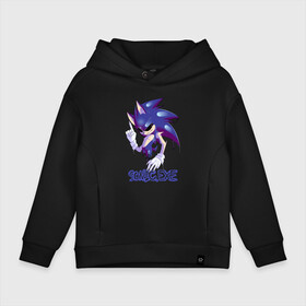 Детское худи Oversize хлопок с принтом Sonic Exe   Dark Sonic. в городе Новоалтайск, френч-терри — 70% хлопок, 30% полиэстер. Мягкий теплый начес внутри —100% хлопок | боковые карманы, эластичные манжеты и нижняя кромка, капюшон на магнитной кнопке | adventure | dark sonic | isometric graphics | killer | pc role playing game | sonic exe | ёж соник | изометрическая графика | компьютерная ролевая игра | приключения | темный соник