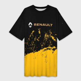 Платье-футболка 3D с принтом Renault гранж в городе Новоалтайск,  |  | auto | renault | авто | автомобиль | бренд | марка | ренаулт дастер | рено
