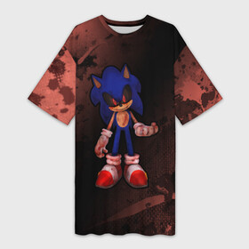 Платье-футболка 3D с принтом SONIC EXE  Брызги в городе Новоалтайск,  |  | exe | fnaf | fnf | logo | paint | scp | sonic | брызги | игра | игры | краска | лого | символ | символы | соник | страшилка | страшилки | сцп | ужас | ужасы | фнф | экзе