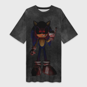 Платье-футболка 3D с принтом Sonic.Exe в городе Новоалтайск,  |  | dark sonic | game | sonic exe | арт | графика | игра | соник