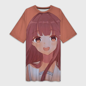 Платье-футболка 3D с принтом Радостная Тору в городе Новоалтайск,  |  | anime | fruits basket | tohru honda | аниме | анимэ | корзинка фруктов | тору хонда