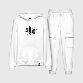 Женский костюм хлопок (с толстовкой) с принтом Sharks are coming, Сан Хосе Шаркс (San Jose Sharks) в городе Новоалтайск,  |  | hockey | nhl | san jose | san jose sharks | sharks | sharks are coming | usa | нхл | сан хосе | санхосе | санхосе шаркс | спорт | сша | хоккей | шайба | шаркс