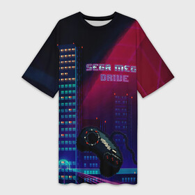 Платье-футболка 3D с принтом SEGA MEGA DRIVE в городе Новоалтайск,  |  | 24 sata | 8 бит игры | 8bit | retro bit | retro console | retro gaming | sega arcade | sega games | video game | сега мега драйв | старая консоль