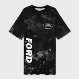 Платье-футболка 3D Ford, Форд, Серый фон: в городе Новоалтайск,  |  | b c | bronco | capri | cougar | crown victoria | econoline | econovan | ecosport | edge | escape | falcon | ford | max | авто | автомобиль | знак | лого | машина | символ | тачка | форд | форт | эмблема