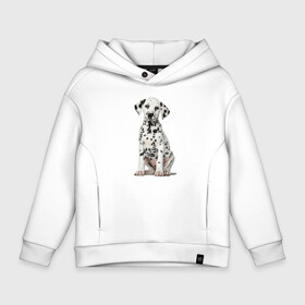 Детское худи Oversize хлопок с принтом Well, just a cutie в городе Новоалтайск, френч-терри — 70% хлопок, 30% полиэстер. Мягкий теплый начес внутри —100% хлопок | боковые карманы, эластичные манжеты и нижняя кромка, капюшон на магнитной кнопке | cutie | dalmatian | dog | ears | muzzle | paws | puppy | глаза | далматинец | лапы | милашка | мордочка | пёс | собака | уши | щенок
