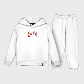 Детский костюм хлопок Oversize с принтом Рубиновая Надпись (Любовь) Love в городе Новоалтайск,  |  | 14 февраля | i love you | love is | валентин | день святого | забота | любовь | мое | надпись | наука | парные | сердце | счастье | твое | текст | ты | химия | цветы | я тебя люблю