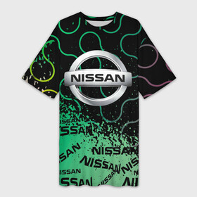 Платье-футболка 3D с принтом NISSAN Супер класса в городе Новоалтайск,  |  | 2022 | auto | nissan | sport | авто | автомобиль | автомобильные | бренд | марка | нисан | спорт
