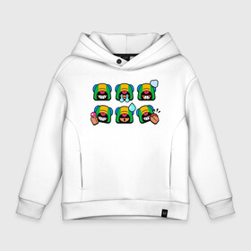 Детское худи Oversize хлопок с принтом Значки на Леона  Пины   Бравл Старс   Brawl Stars   Special в городе Новоалтайск, френч-терри — 70% хлопок, 30% полиэстер. Мягкий теплый начес внутри —100% хлопок | боковые карманы, эластичные манжеты и нижняя кромка, капюшон на магнитной кнопке | brawl | brawl stars | бравл | бравл старс | особый значок | пины