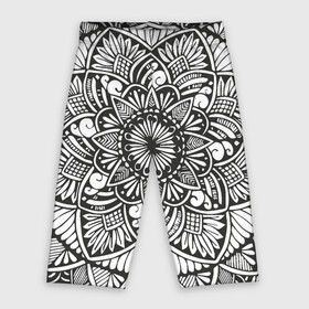 Велосипедки 3D с принтом Мандала 2028 1 в городе Новоалтайск,  |  | black | mandala | monochrome | mork2028 | zenart | зенарт | монохромный | узор
