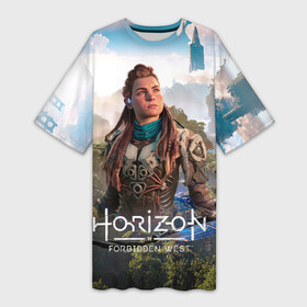 Платье-футболка 3D с принтом Aloy  Элой Horizon в городе Новоалтайск,  |  | aloy | horizon | horizon forbidden west | horizon zero dawn | харайзон | хорайзон | элой