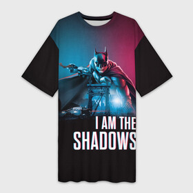 Платье-футболка 3D с принтом I am the shadows в городе Новоалтайск,  |  | batman | batman 2022 | bruce wayne | dc | dc comics | gotham | joker | statwb | warner | бетмен 2022 | брюс уэйн | бэтмен | бэтмен 2022 | готэм | джокер | диси | злодей | комиксы | комиксы диси