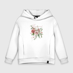 Детское худи Oversize хлопок с принтом Spring mood. Flower в городе Новоалтайск, френч-терри — 70% хлопок, 30% полиэстер. Мягкий теплый начес внутри —100% хлопок | боковые карманы, эластичные манжеты и нижняя кромка, капюшон на магнитной кнопке | 8 march | 8 марта | cool girl | feminism | flower | girl | woman | в подарок | весна | девочкам | девочке | женские | женщинам | женщине | март | праздник | фем | феминизм | цветочки | цветы