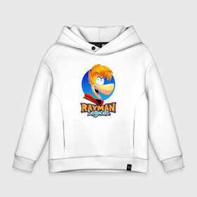 Детское худи Oversize хлопок с принтом Веселый Rayman в городе Новоалтайск, френч-терри — 70% хлопок, 30% полиэстер. Мягкий теплый начес внутри —100% хлопок | боковые карманы, эластичные манжеты и нижняя кромка, капюшон на магнитной кнопке | globox | rayman | rayman legends | глобокс | реймен | рэйман | рэймэн | человечек
