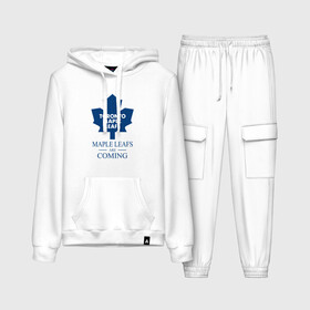 Женский костюм хлопок (с толстовкой) с принтом Toronto Maple Leafs are coming Торонто Мейпл Лифс в городе Новоалтайск,  |  | hockey | maple leafs | nhl | toronto | toronto maple leafs | usa | мейпл лифс | нхл | спорт | сша | торонто | торонто мейпл лифс | хоккей | шайба