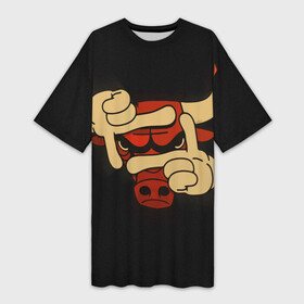 Платье-футболка 3D с принтом Сhicago bulls в городе Новоалтайск,  |  | chicago bulls | nba | баскетбол | бык | бычек | животное | лого | логотип | чикаго буллз