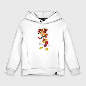 Детское худи Oversize хлопок с принтом Rayman Legends   Рэймэн в городе Новоалтайск, френч-терри — 70% хлопок, 30% полиэстер. Мягкий теплый начес внутри —100% хлопок | боковые карманы, эластичные манжеты и нижняя кромка, капюшон на магнитной кнопке | legends | rayman | rayman legends | глобокс | рейман | рэйман | рэймэн