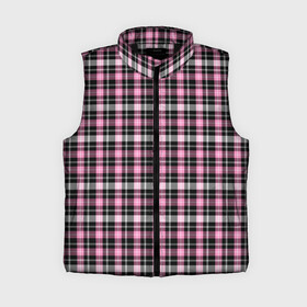 Женский жилет утепленный 3D с принтом Шотландская клетка Tartan scottish роз черно бел в городе Новоалтайск,  |  | Тематика изображения на принте: pink | scottish | tartan | клетка | принт | розовая | розовый | черный | шотландская клетка | эмо