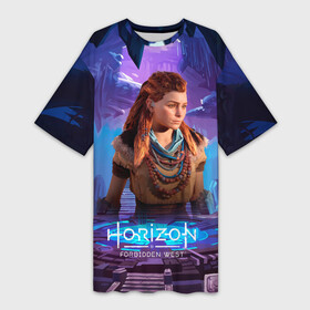 Платье-футболка 3D с принтом Horizon Aloy (Элой) Forbidden West в городе Новоалтайск,  |  | aloy | horizon | horizon forbidden west | horizon zero dawn | харайзон | хорайзон | элой