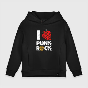 Детское худи Oversize хлопок с принтом I LOVE PUNK ROCK в городе Новоалтайск, френч-терри — 70% хлопок, 30% полиэстер. Мягкий теплый начес внутри —100% хлопок | боковые карманы, эластичные манжеты и нижняя кромка, капюшон на магнитной кнопке | Тематика изображения на принте: american idiot | blink | california | green day | heavy metal | metal | pop | punckrock | punk | rock | альтернатива | блинк | грин дэй | группа | калифорния | метал | музыка | панк | панк рок | панкрок | рок | трэш метал | х