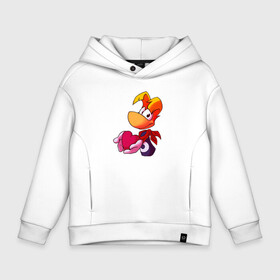 Детское худи Oversize хлопок с принтом Rayman с сердечком в руках в городе Новоалтайск, френч-терри — 70% хлопок, 30% полиэстер. Мягкий теплый начес внутри —100% хлопок | боковые карманы, эластичные манжеты и нижняя кромка, капюшон на магнитной кнопке | legends | rayman | rayman legends | глобокс | рейман | рэйман | рэймэн