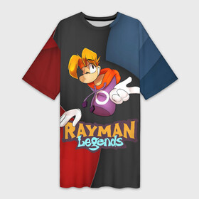 Платье-футболка 3D с принтом Rayman на абстрактном фоне в городе Новоалтайск,  |  | globox | rayman | rayman legends | глобокс | реймен | рэйман | рэймэн | человечек
