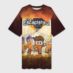 Платье-футболка 3D с принтом The Escapists 2 в городе Новоалтайск,  |  | escapists | escapists 2 | game | the escapists | the escapists 2 | головоломка | игра | побег | ролевая | ролевая игра