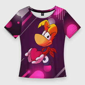Женская футболка 3D Slim с принтом Rayman держит сердце в руках в городе Новоалтайск,  |  | legends | rayman | rayman legends | глобокс | рейман | рэйман | рэймэн