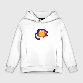 Детское худи Oversize хлопок с принтом Cute Cat with Star Jar в городе Новоалтайск, френч-терри — 70% хлопок, 30% полиэстер. Мягкий теплый начес внутри —100% хлопок | боковые карманы, эластичные манжеты и нижняя кромка, капюшон на магнитной кнопке | банка | глаза | звездочка | звезды | киса | кот | котенок | котик | кошка | лапочка | милый | мимими | свет | сияй | сияние