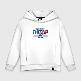 Детское худи Oversize хлопок с принтом Colorado Avalanche we want the cup Колорадо Эвеланш в городе Новоалтайск, френч-терри — 70% хлопок, 30% полиэстер. Мягкий теплый начес внутри —100% хлопок | боковые карманы, эластичные манжеты и нижняя кромка, капюшон на магнитной кнопке | Тематика изображения на принте: avalanche | colorado | colorado avalanche | hockey | nhl | usa | колорадо | колорадо эвеланш | нхл | спорт | сша | хоккей | шайба | эвеланш