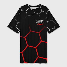 Платье-футболка 3D с принтом АУДИ  Autosport  Соты в городе Новоалтайск,  |  | 2020 | audi | auto | sport | авто | автомобиль | автомобильные | ауди | бренд | марка | машины | спорт