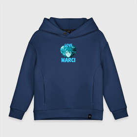 Детское худи Oversize хлопок с принтом Love Marci в городе Новоалтайск, френч-терри — 70% хлопок, 30% полиэстер. Мягкий теплый начес внутри —100% хлопок | боковые карманы, эластичные манжеты и нижняя кромка, капюшон на магнитной кнопке | marci | zxc | аниме | дотакровьдракона | марси | подарок